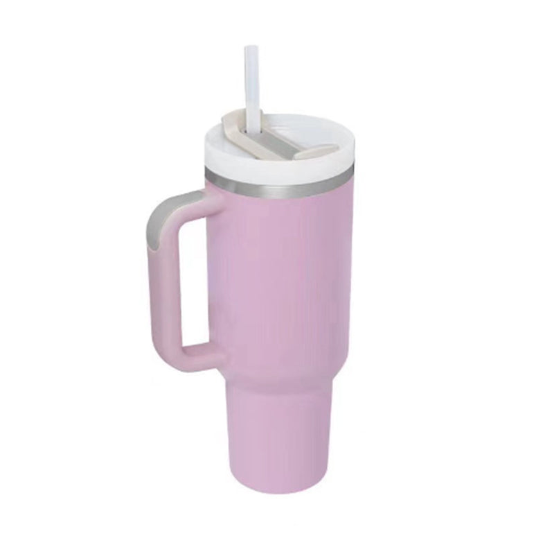 (Top Pick) 40 Oz Tumbler With Handle Straw Insulated, Stainless Steel Spill Proof Vacuum Coffee Cup Tumbler With Lid Tapered Mug Gifts For Valentine Lover Suitable For Car Gym Office Travel