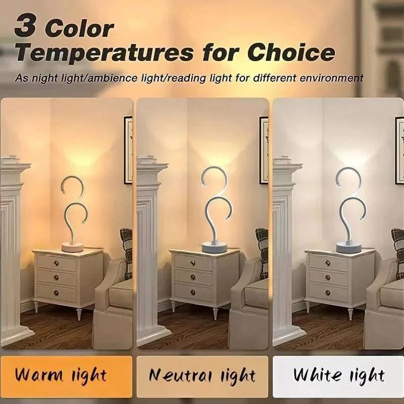 (New Arrival) Creative Double Question Mark Elegant White Desktop Lamp, USB Power Supply - Three Color Lighting, Suitable For Bedroom