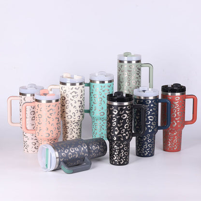 (Top Pick) 40 Oz Tumbler With Handle Straw Insulated, Stainless Steel Spill Proof Vacuum Coffee Cup Tumbler With Lid Tapered Mug Gifts For Valentine Lover Suitable For Car Gym Office Travel