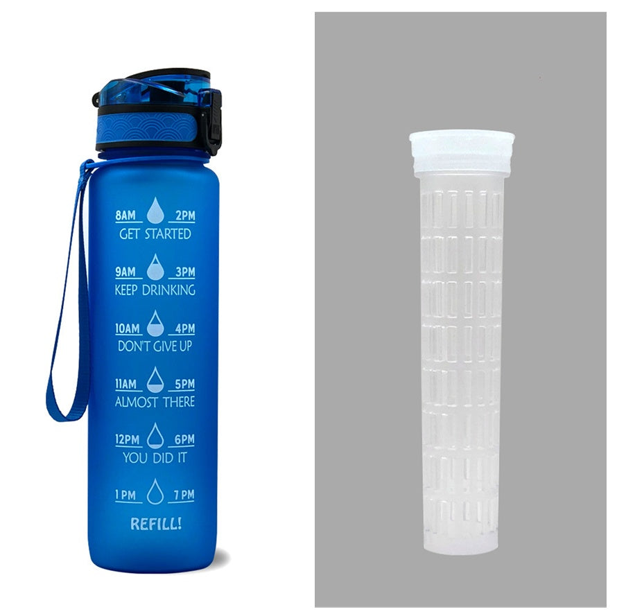 (New Arrival) 1L Tritan Water Bottle With Time Marker Bounce Cover Motivational Water Bottle Cycling Leakproof Cup For Sports Fitness Bottles