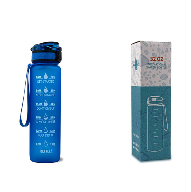 (New Arrival) 1L Tritan Water Bottle With Time Marker Bounce Cover Motivational Water Bottle Cycling Leakproof Cup For Sports Fitness Bottles