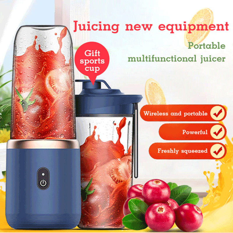 (New Arrival) blade Portable Blender Mini Juicer Cup Extractor Smoothie USB Charging Fruit Squeezer Blender Food Mixer Ice Crusher Portable Juicer Machine