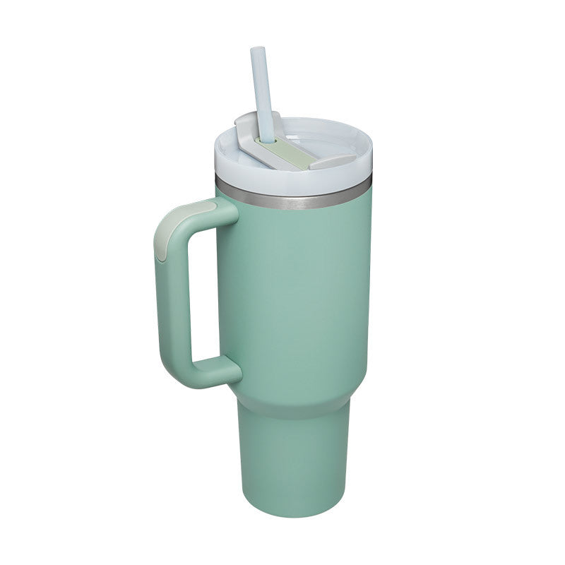 (Top Pick) 40 Oz Tumbler With Handle Straw Insulated, Stainless Steel Spill Proof Vacuum Coffee Cup Tumbler With Lid Tapered Mug Gifts For Valentine Lover Suitable For Car Gym Office Travel