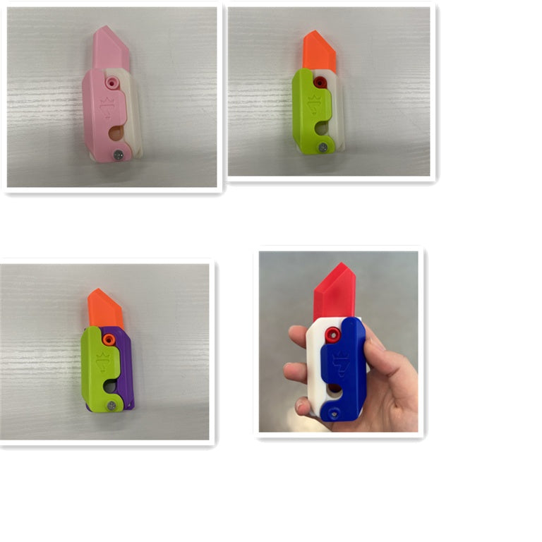 (New Arrival) 3D Printing Gravity Cub Jumping Small Radish Knife Mini Model Student Prize Pendant Decompression Toy For Children Gift