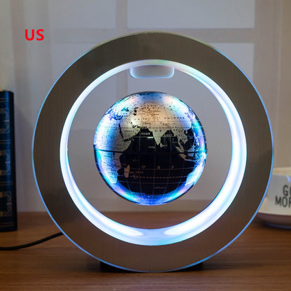 (Top Pick) Round LED World Map Floating Globe Magnetic Levitation Light Anti Gravity Magic