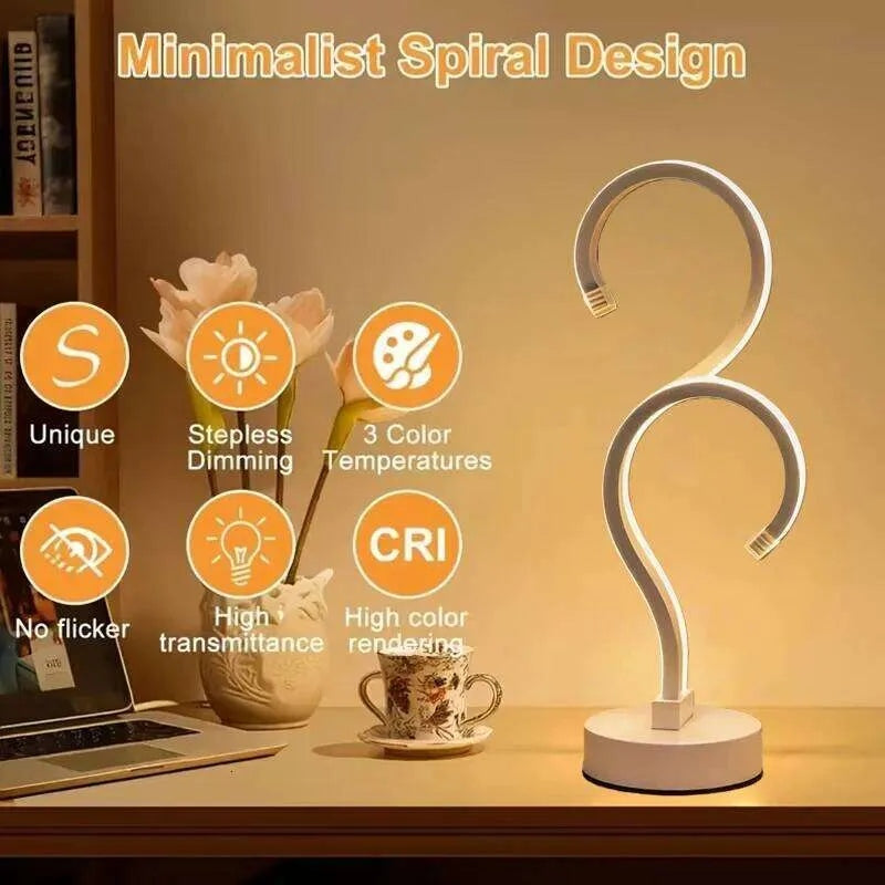 (New Arrival) Creative Double Question Mark Elegant White Desktop Lamp, USB Power Supply - Three Color Lighting, Suitable For Bedroom