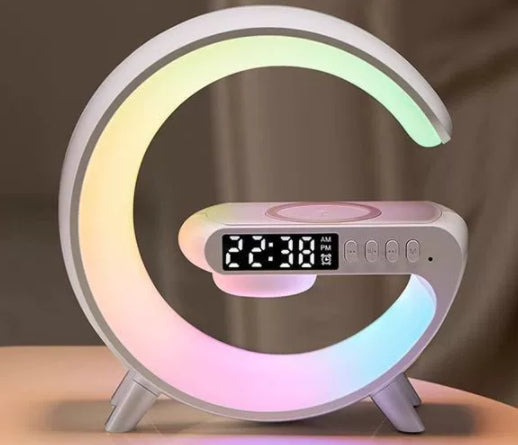 (New Arrival) New Intelligent G Shaped LED Lamp Bluetooth Speake Wireless Charger Atmosphere Lamp App Control For Bedroom Home Decor