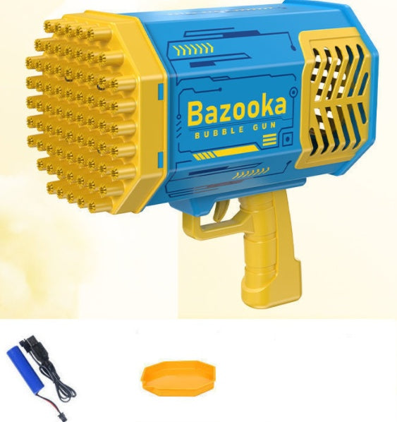 (Top Pick) Bubble Gun Rocket 69 Holes Soap Bubbles Machine Gun Shape Automatic Blower With Light Toys For Kids Pomperos