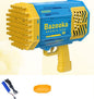 (Top Pick) Bubble Gun Rocket 69 Holes Soap Bubbles Machine Gun Shape Automatic Blower With Light Toys For Kids Pomperos