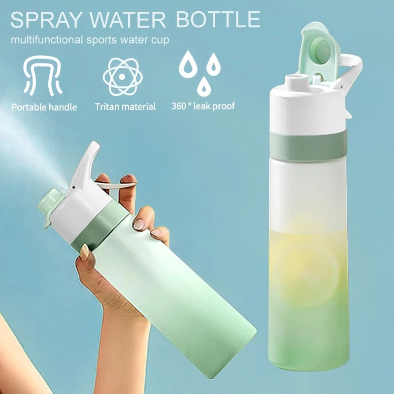 (New Arrival) Spray Water Bottle For Girls Outdoor Sport Fitness Water Cup Large Capacity Spray Bottle Drinkware Travel Bottles Kitchen Gadgets