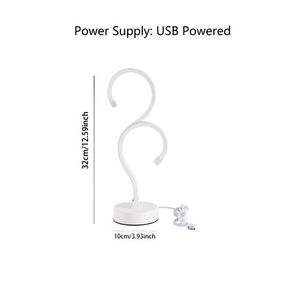(New Arrival) Creative Double Question Mark Elegant White Desktop Lamp, USB Power Supply - Three Color Lighting, Suitable For Bedroom