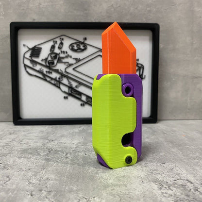 (New Arrival) 3D Printing Gravity Cub Jumping Small Radish Knife Mini Model Student Prize Pendant Decompression Toy For Children Gift