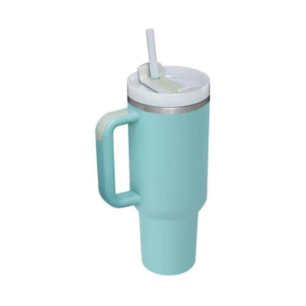 (Top Pick) 40 Oz Tumbler With Handle Straw Insulated, Stainless Steel Spill Proof Vacuum Coffee Cup Tumbler With Lid Tapered Mug Gifts For Valentine Lover Suitable For Car Gym Office Travel
