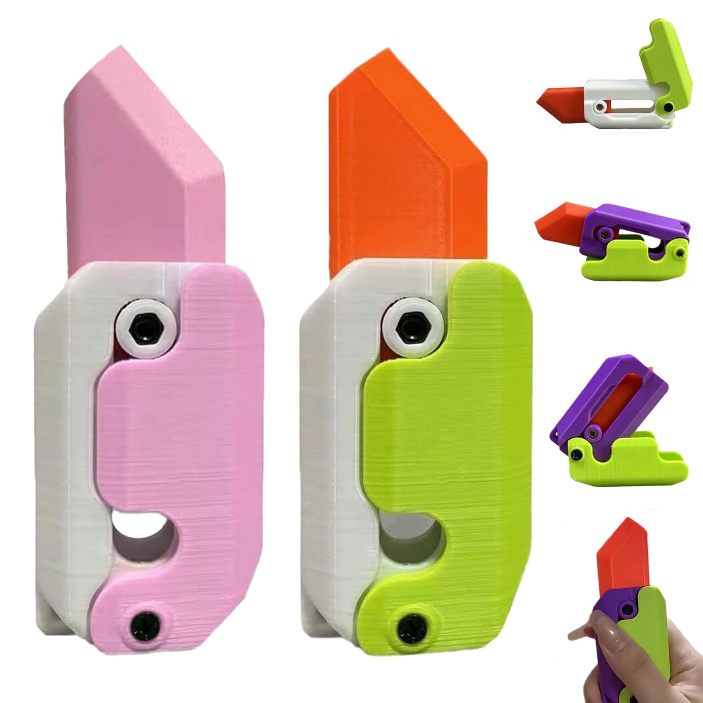 (New Arrival) 3D Printing Gravity Cub Jumping Small Radish Knife Mini Model Student Prize Pendant Decompression Toy For Children Gift