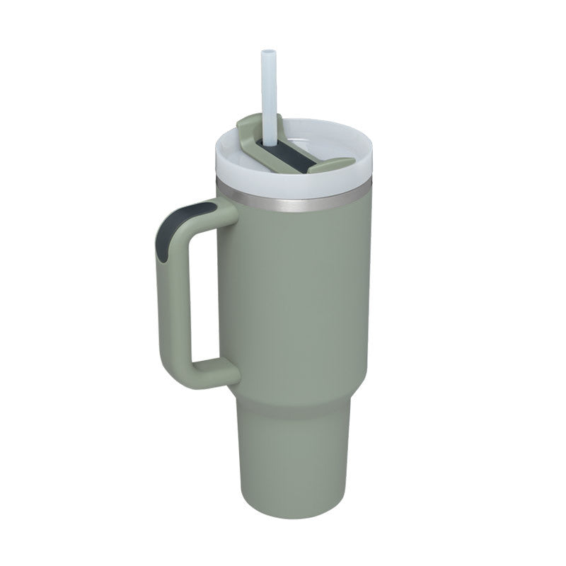 (Top Pick) 40 Oz Tumbler With Handle Straw Insulated, Stainless Steel Spill Proof Vacuum Coffee Cup Tumbler With Lid Tapered Mug Gifts For Valentine Lover Suitable For Car Gym Office Travel