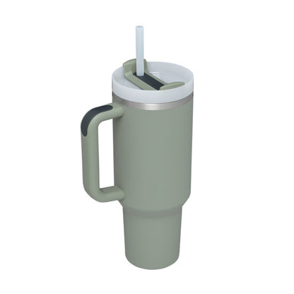 (Top Pick) 40 Oz Tumbler With Handle Straw Insulated, Stainless Steel Spill Proof Vacuum Coffee Cup Tumbler With Lid Tapered Mug Gifts For Valentine Lover Suitable For Car Gym Office Travel