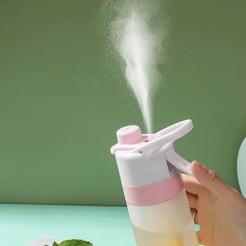 (New Arrival) Spray Water Bottle For Girls Outdoor Sport Fitness Water Cup Large Capacity Spray Bottle Drinkware Travel Bottles Kitchen Gadgets