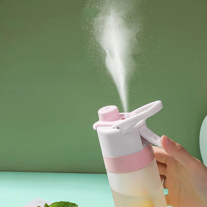 (New Arrival) Spray Water Bottle For Girls Outdoor Sport Fitness Water Cup Large Capacity Spray Bottle Drinkware Travel Bottles Kitchen Gadgets