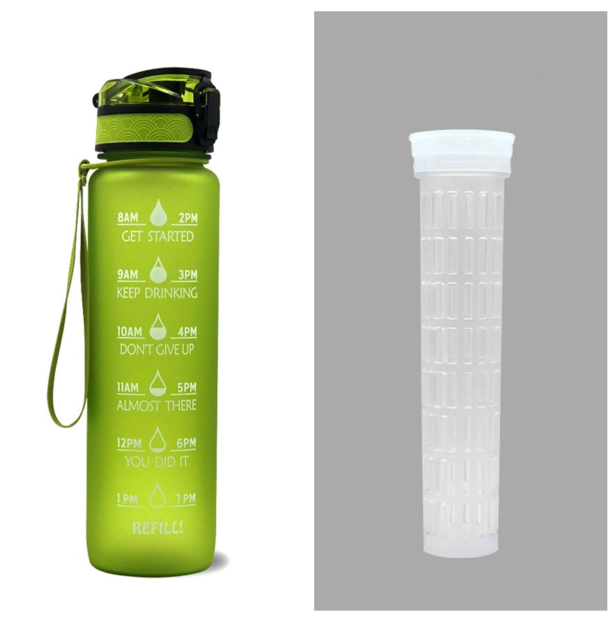 (New Arrival) 1L Tritan Water Bottle With Time Marker Bounce Cover Motivational Water Bottle Cycling Leakproof Cup For Sports Fitness Bottles